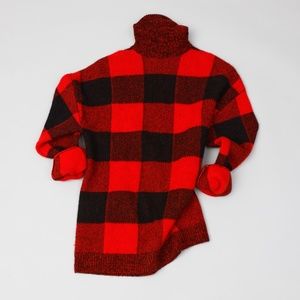 NWT ALC Red Plaid Oversized Turtleneck Sweater